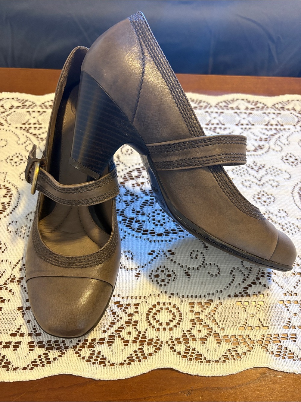 Nurture by Lamaze Taupe Mary Jane Block Heels